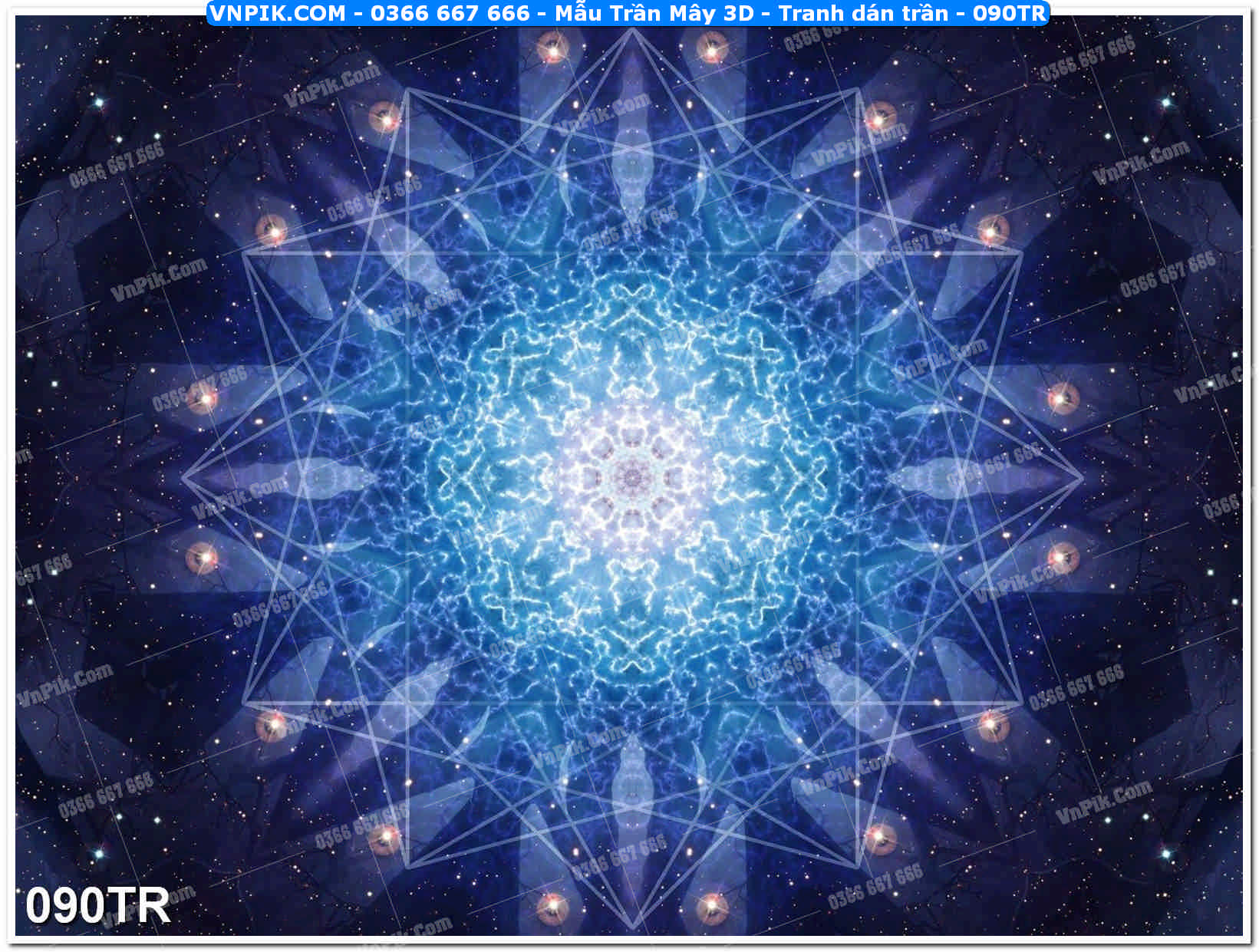 Mẫu Trần Mây 3D – Tranh dán trần 090TR