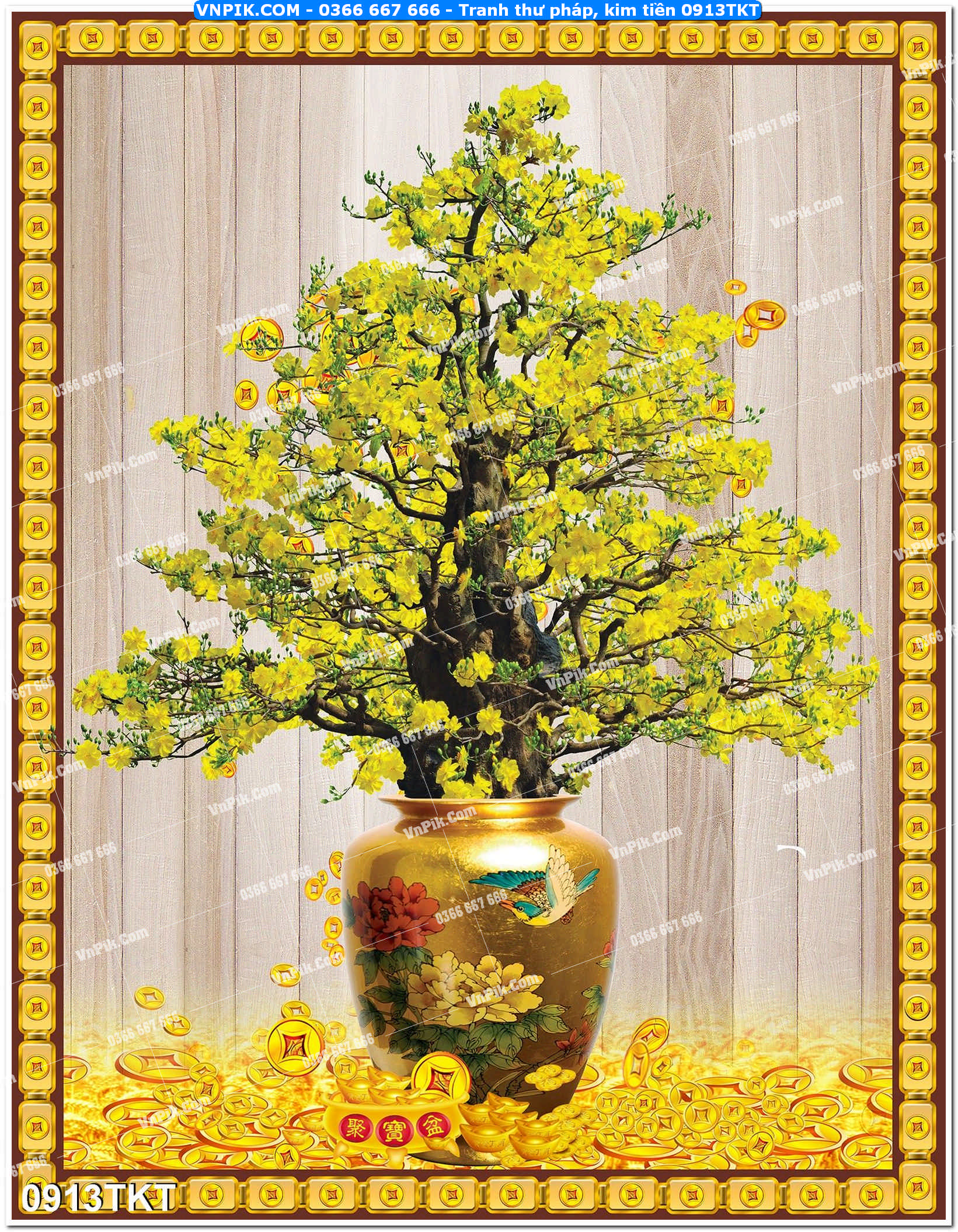 Tranh Thư Pháp – Kim Tiền 0913TKT
