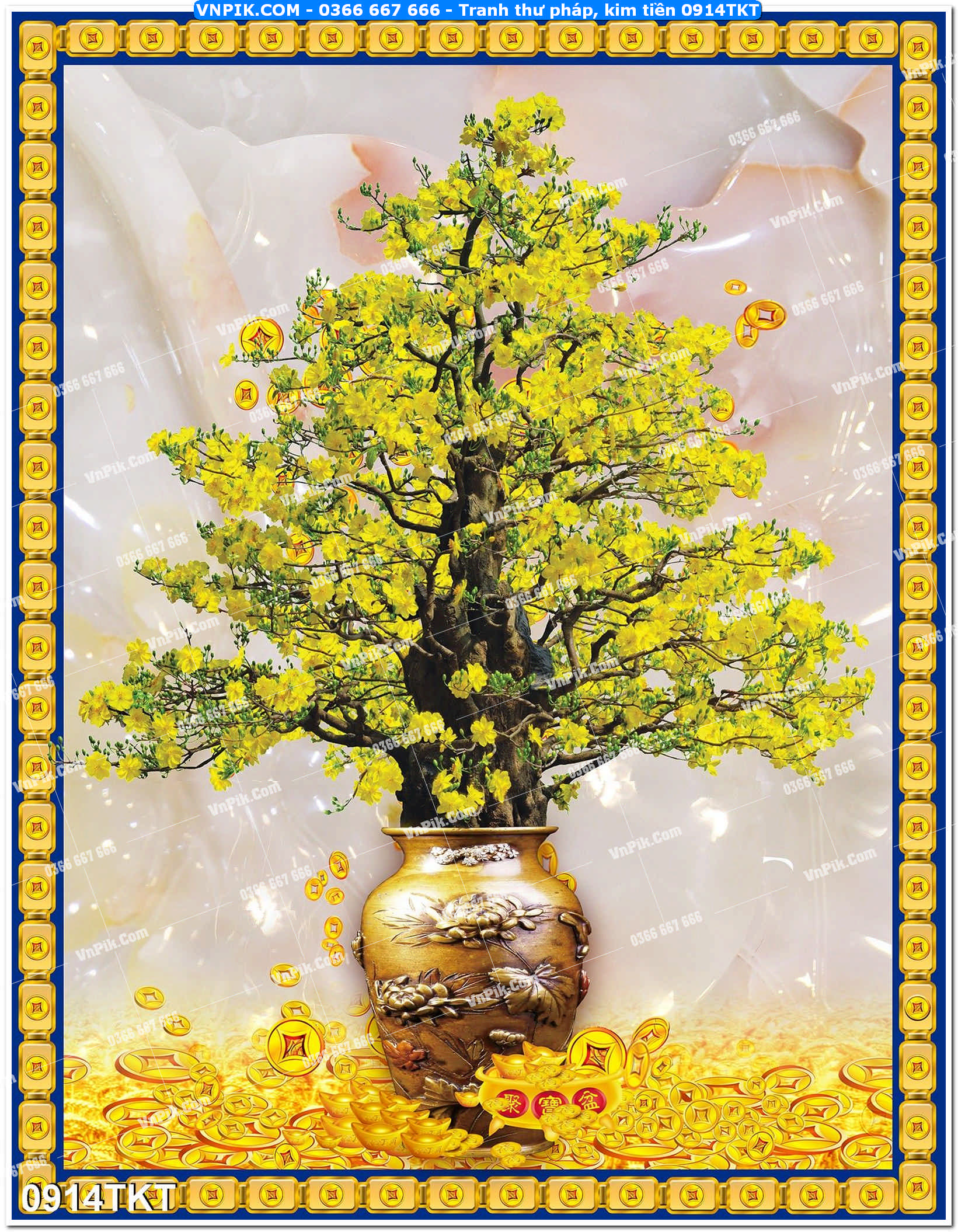 Tranh Thư Pháp – Kim Tiền 0914TKT