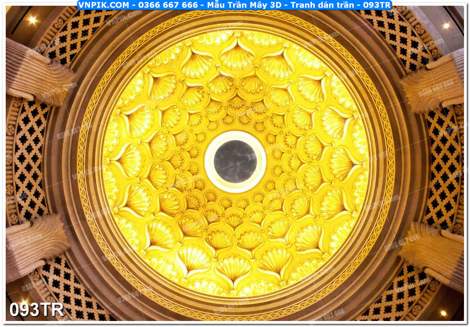 Mẫu Trần Mây 3D – Tranh dán trần 093TR