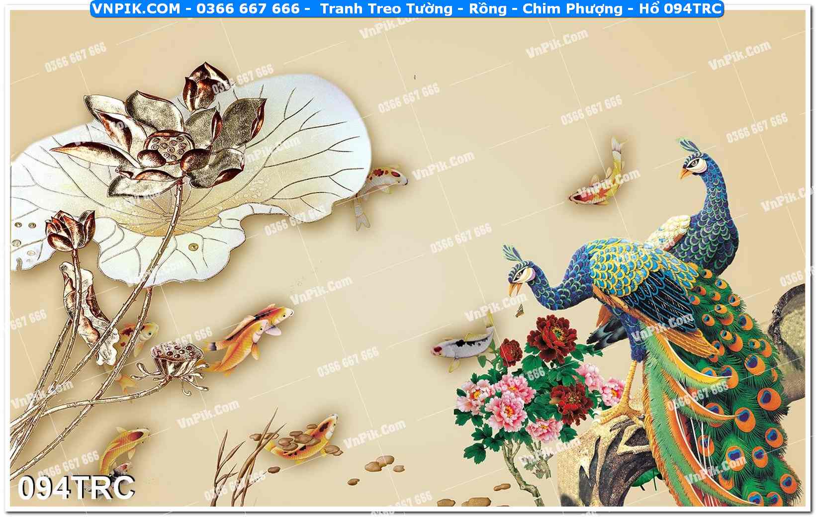 Tranh Treo Tường – Rồng – Chim Phượng – Hổ 094TRC