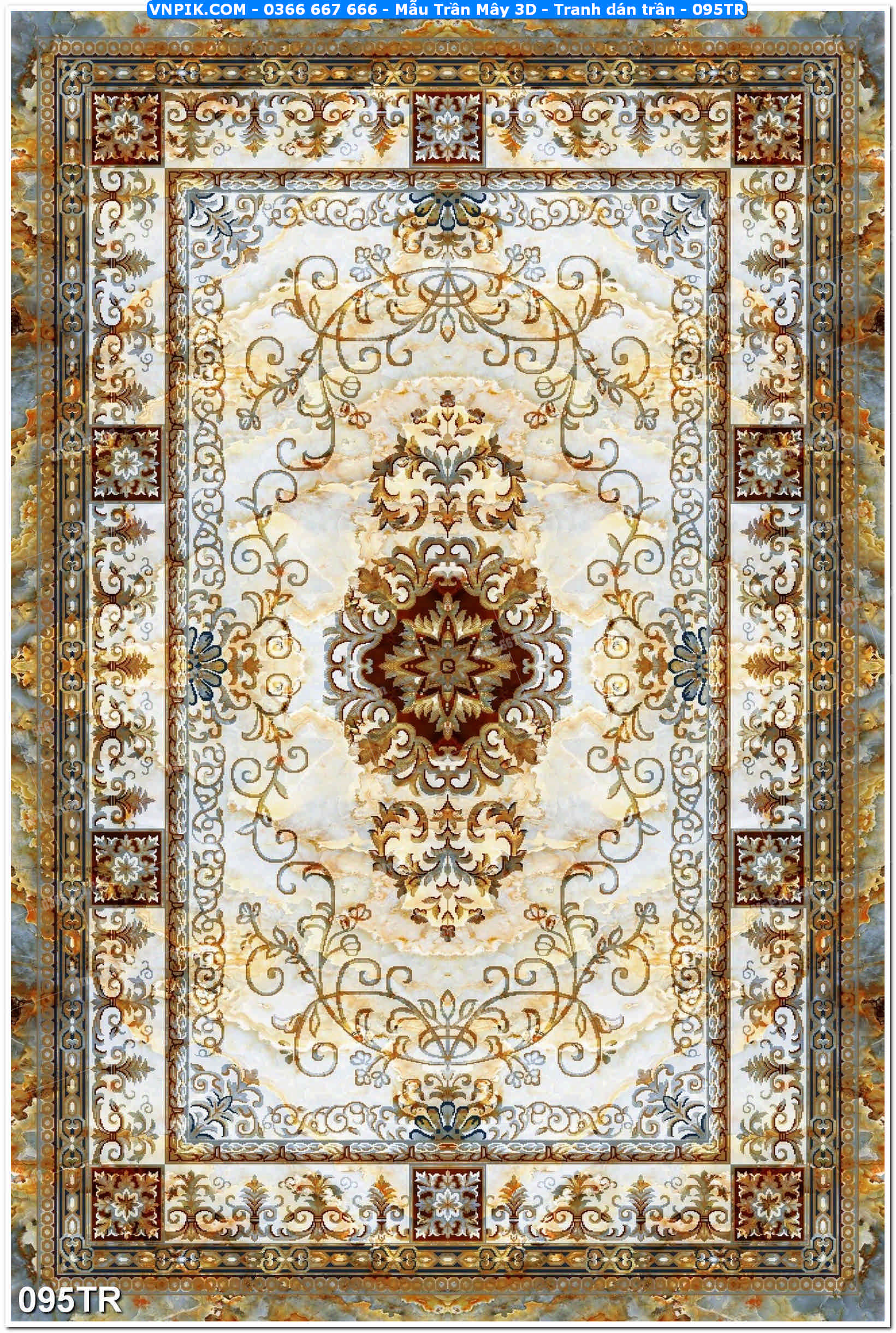 Mẫu Trần Mây 3D – Tranh dán trần 095TR