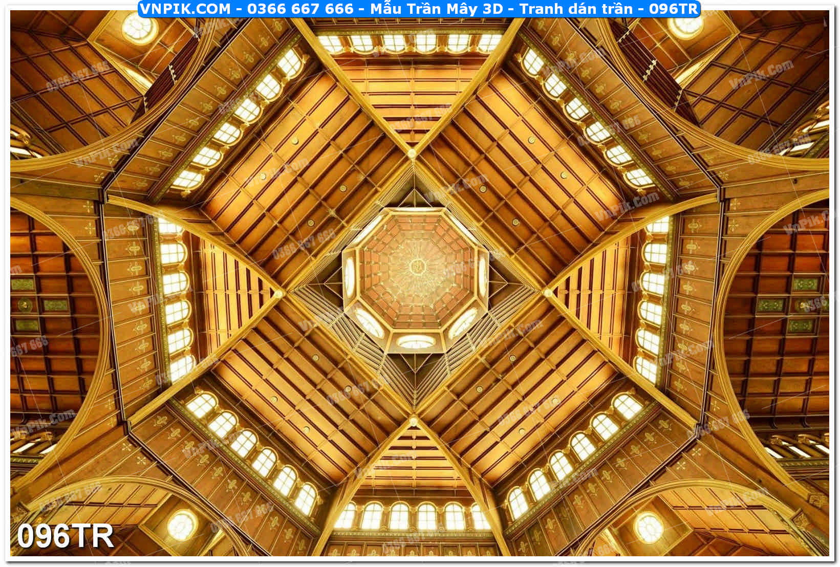 Mẫu Trần Mây 3D – Tranh dán trần 096TR