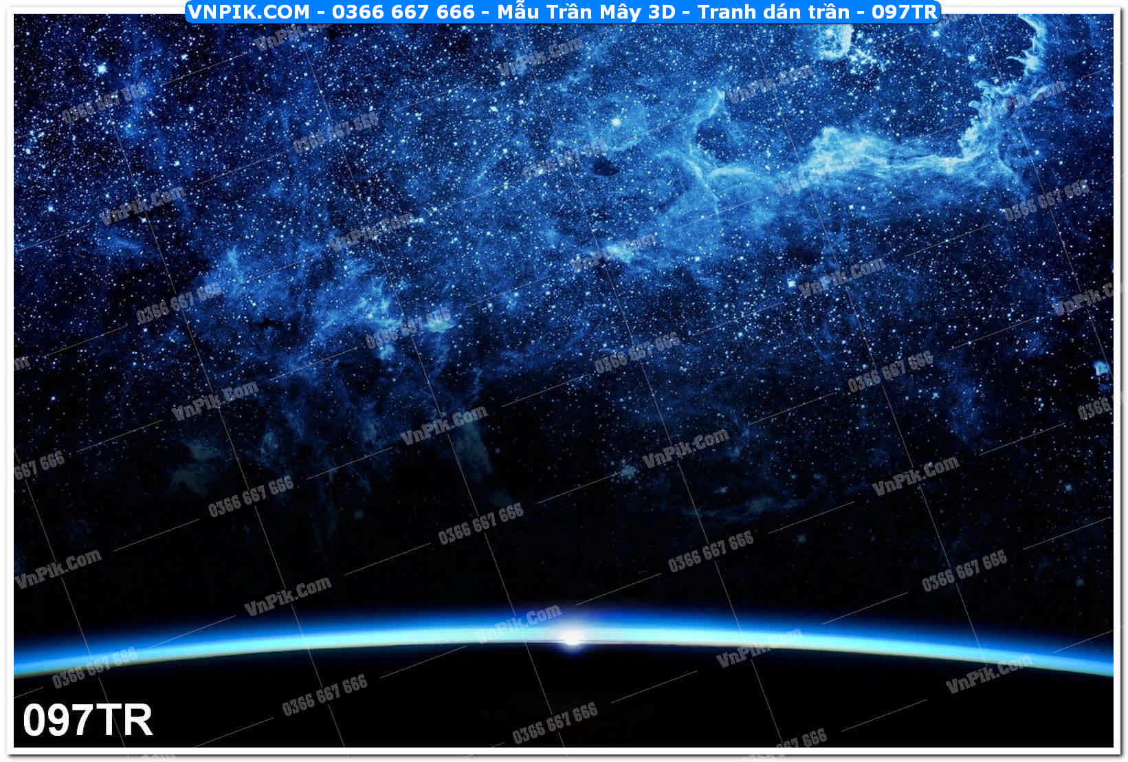 Mẫu Trần Mây 3D – Tranh dán trần 097TR