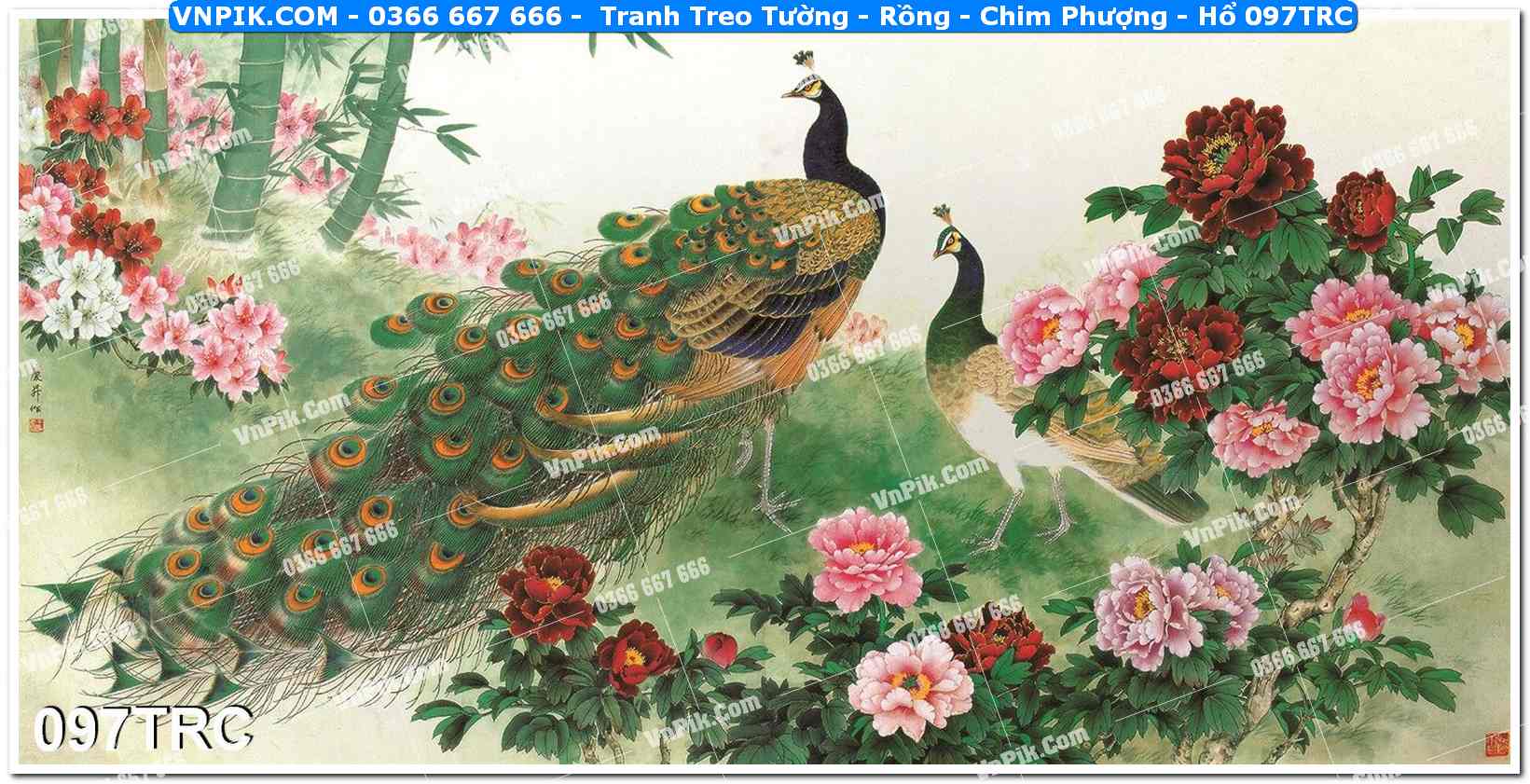 Tranh Treo Tường – Rồng – Chim Phượng – Hổ 097TRC