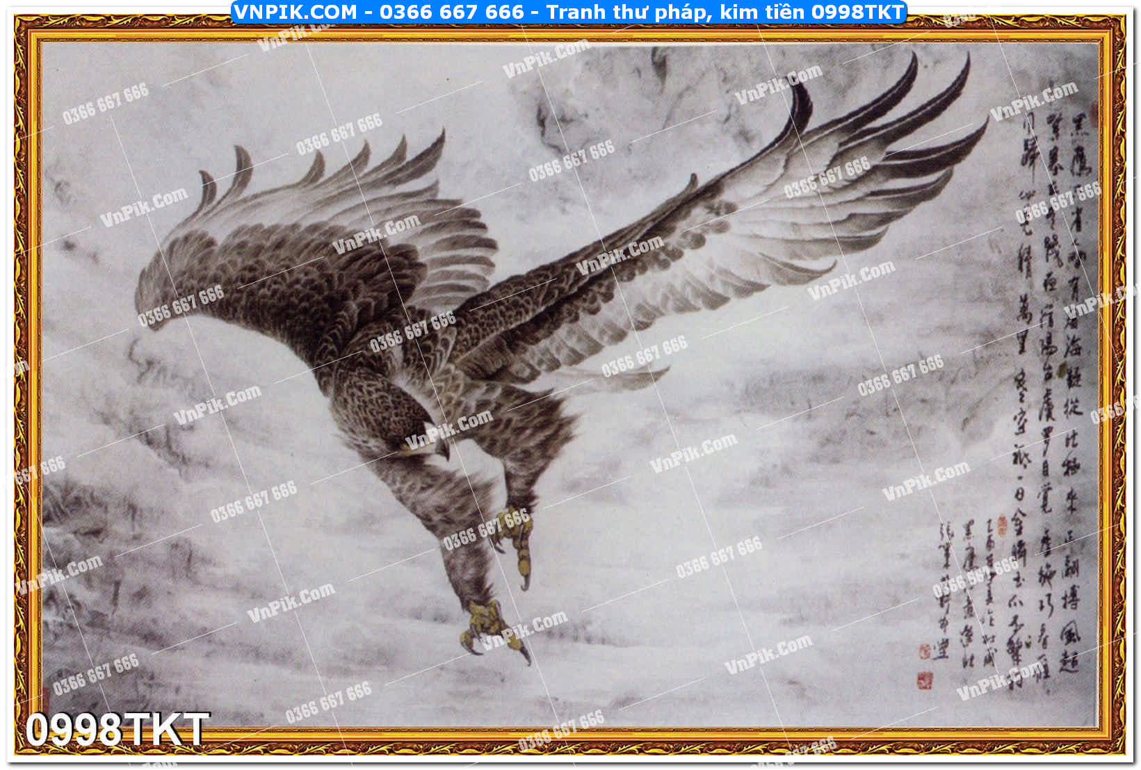Tranh Thư Pháp – Kim Tiền 0998TKT