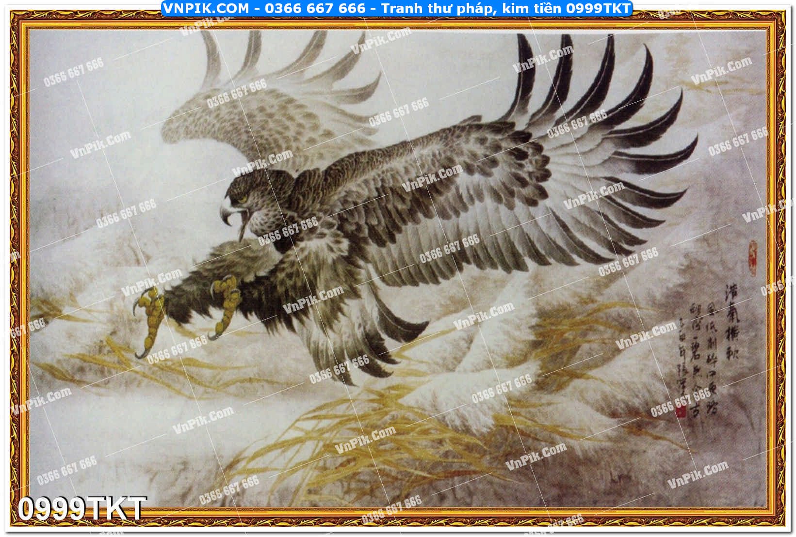 Tranh Thư Pháp – Kim Tiền 0999TKT