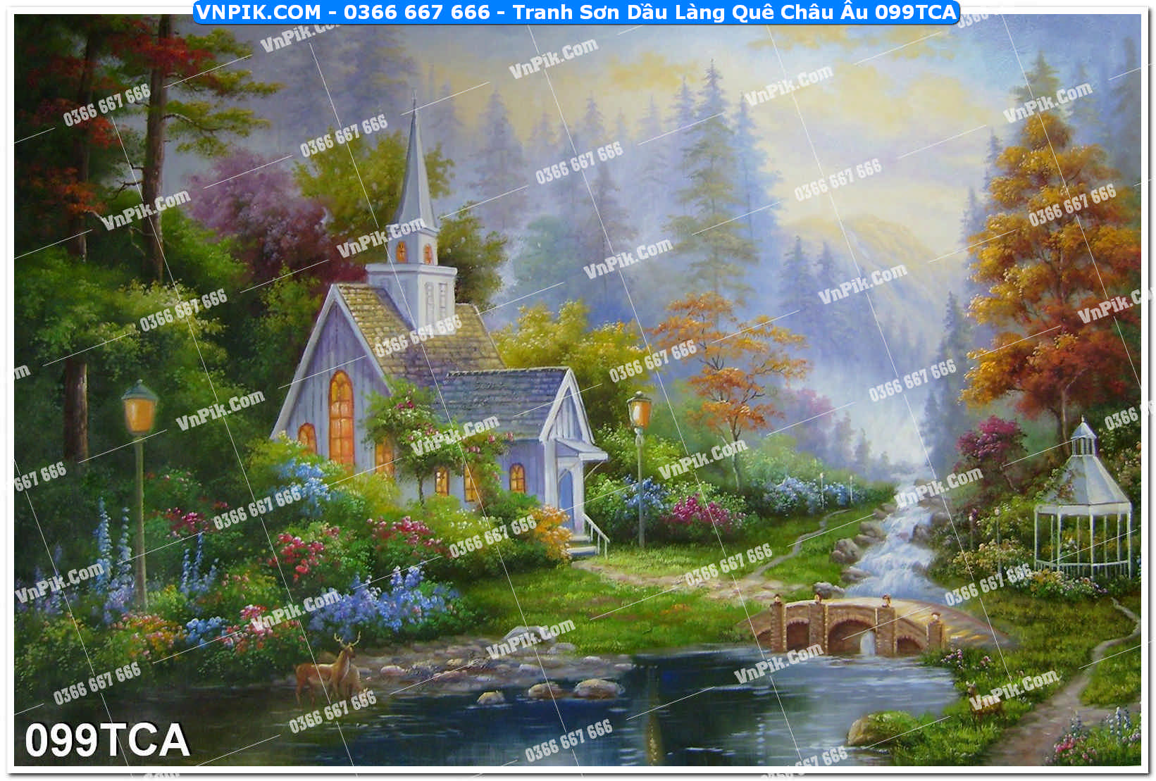 Tranh Sơn Dầu Làng Quê Châu Âu (099TCA)