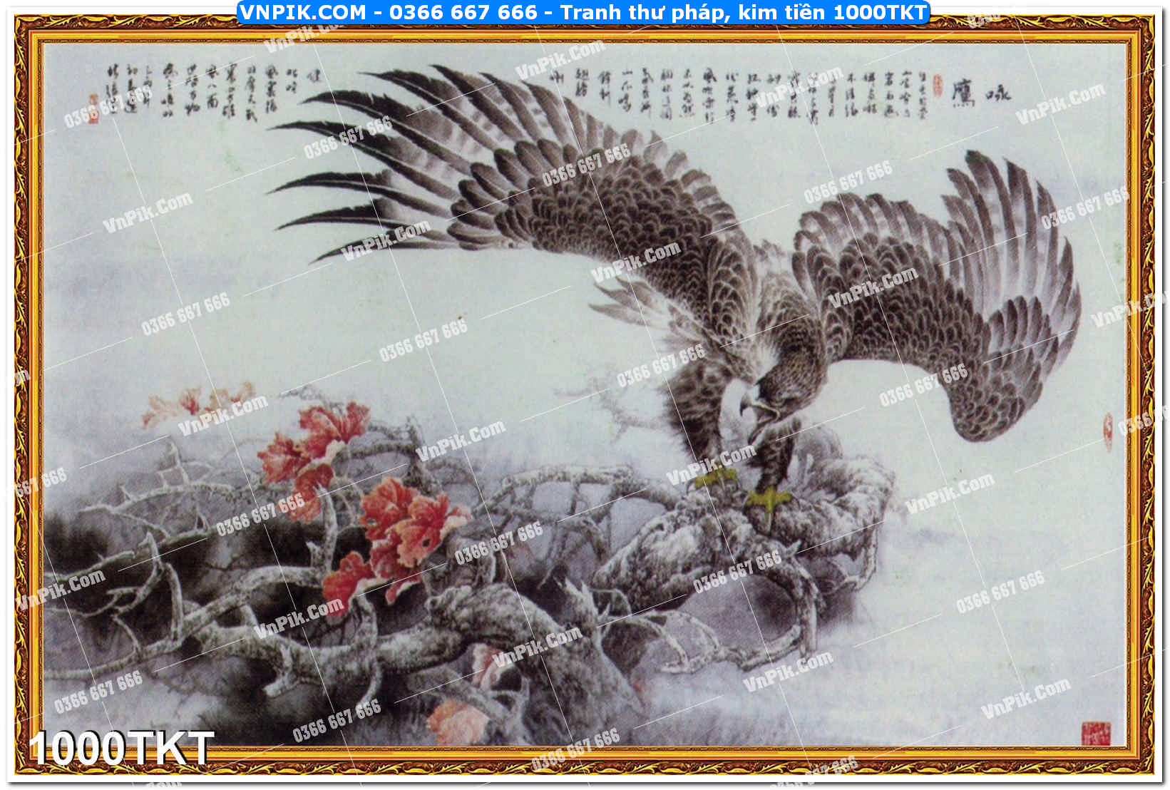 Tranh Thư Pháp – Kim Tiền 1000TKT