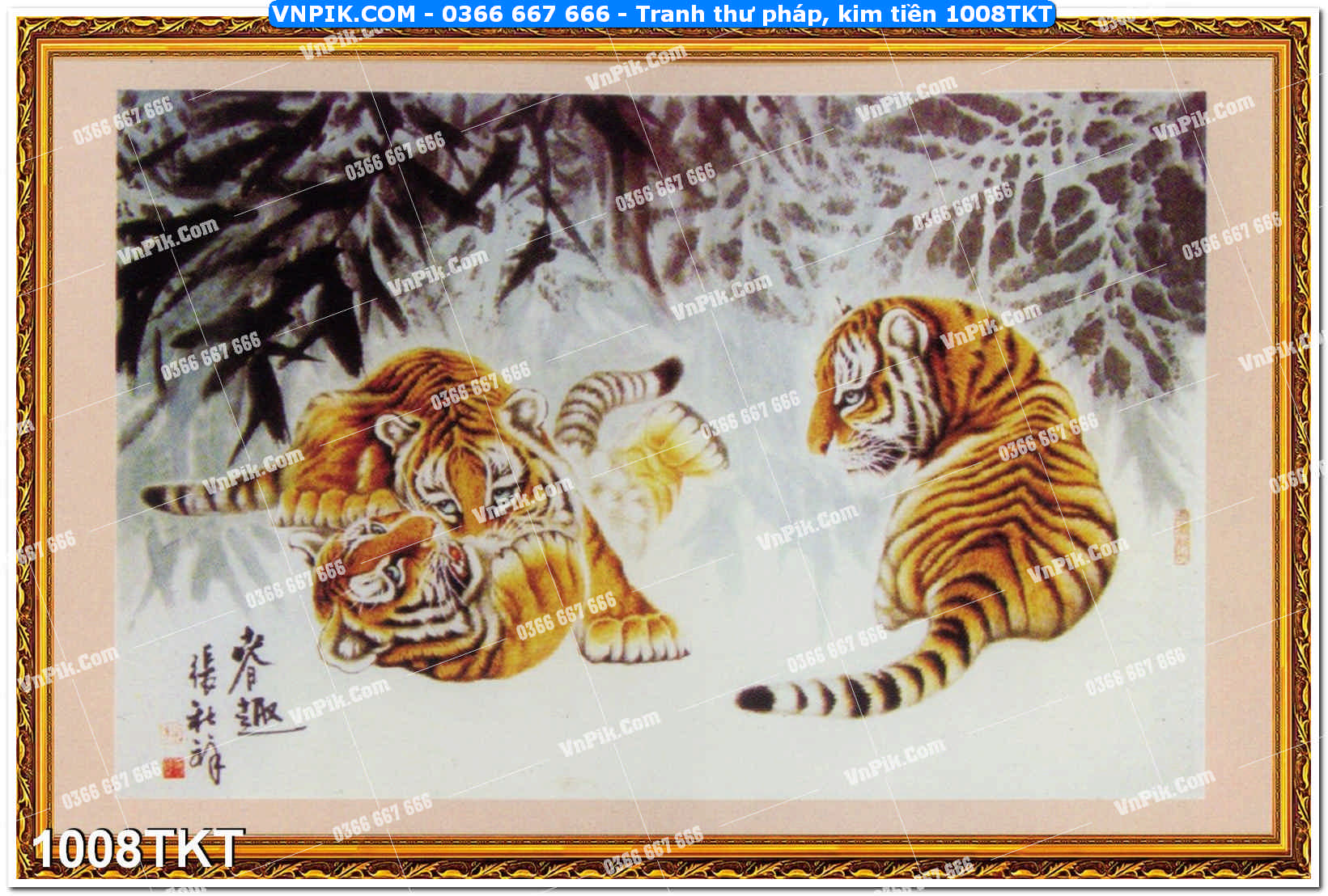 Tranh Thư Pháp – Kim Tiền 1008TKT