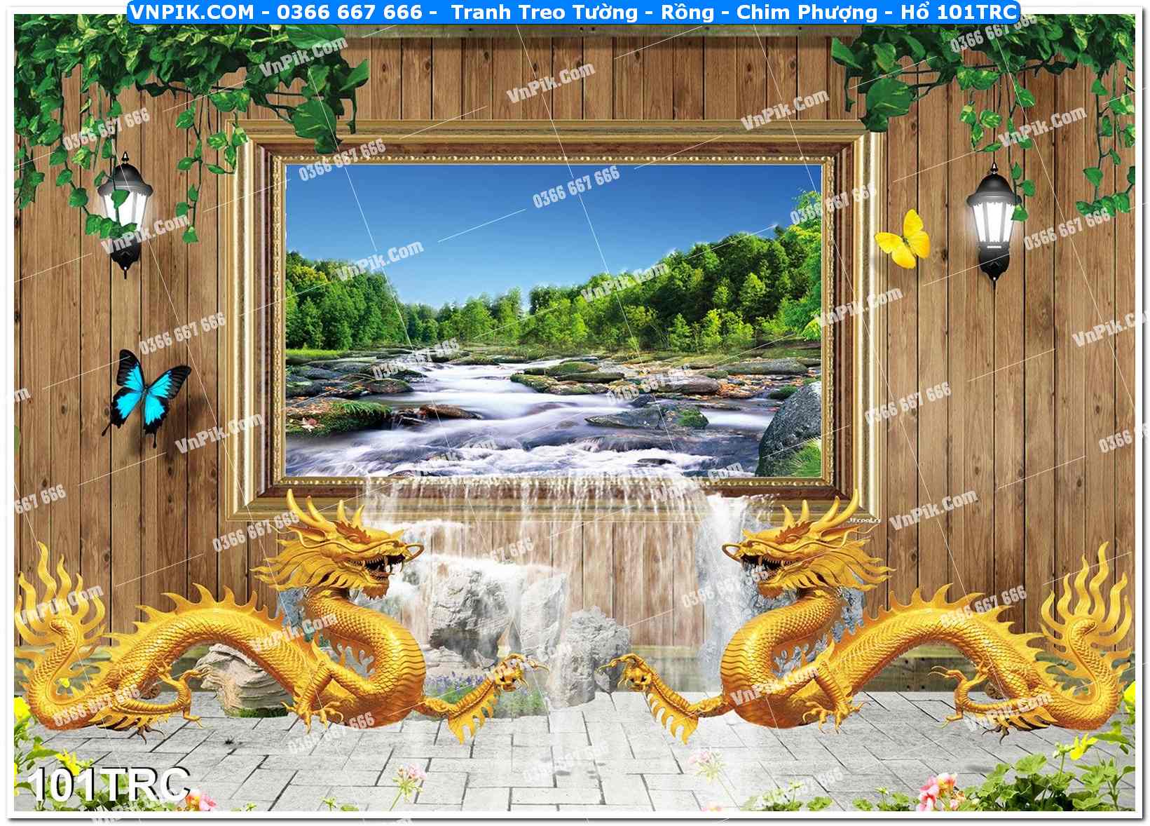 Tranh Treo Tường – Rồng – Chim Phượng – Hổ 101TRC