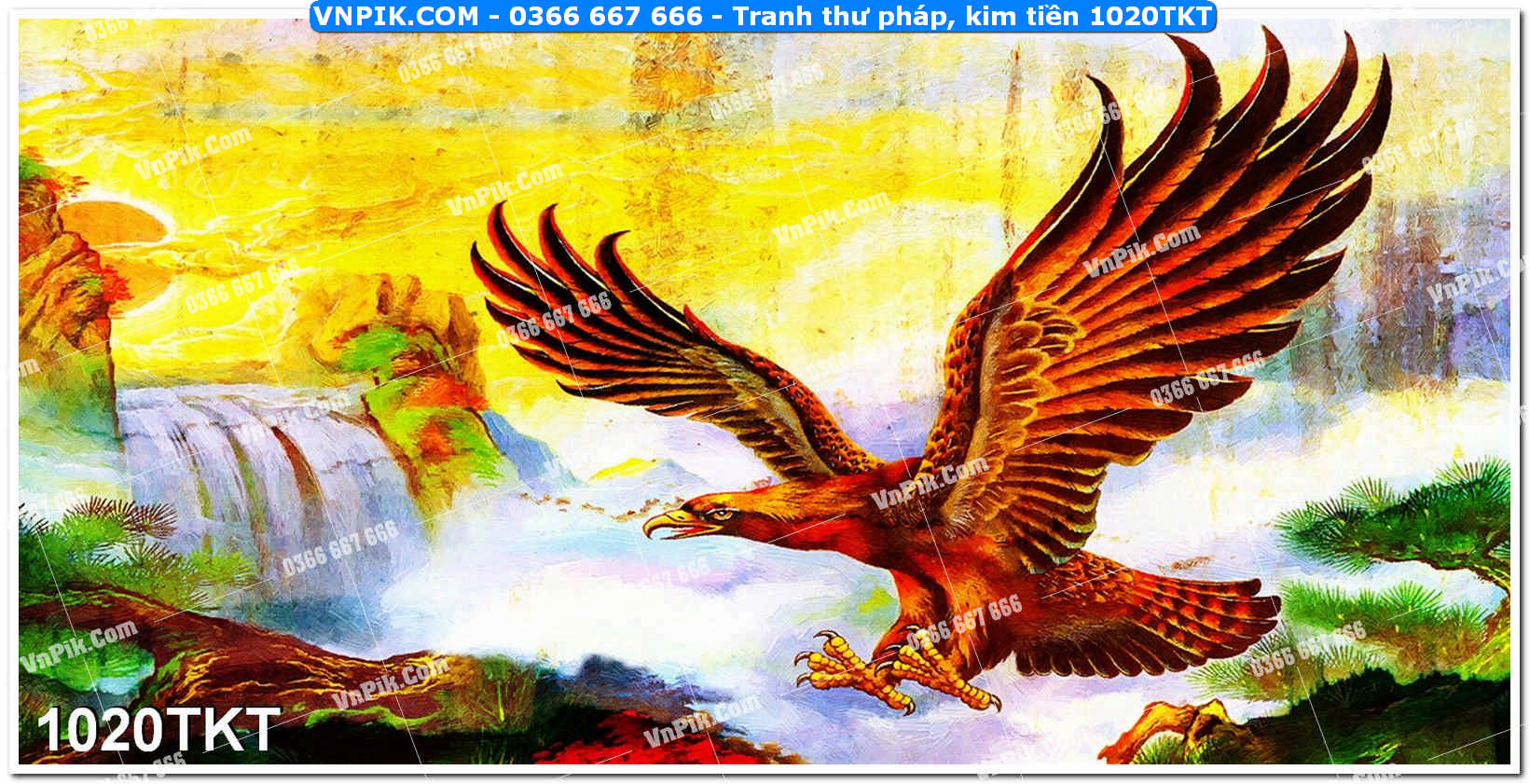 Tranh Thư Pháp – Kim Tiền 1020TKT