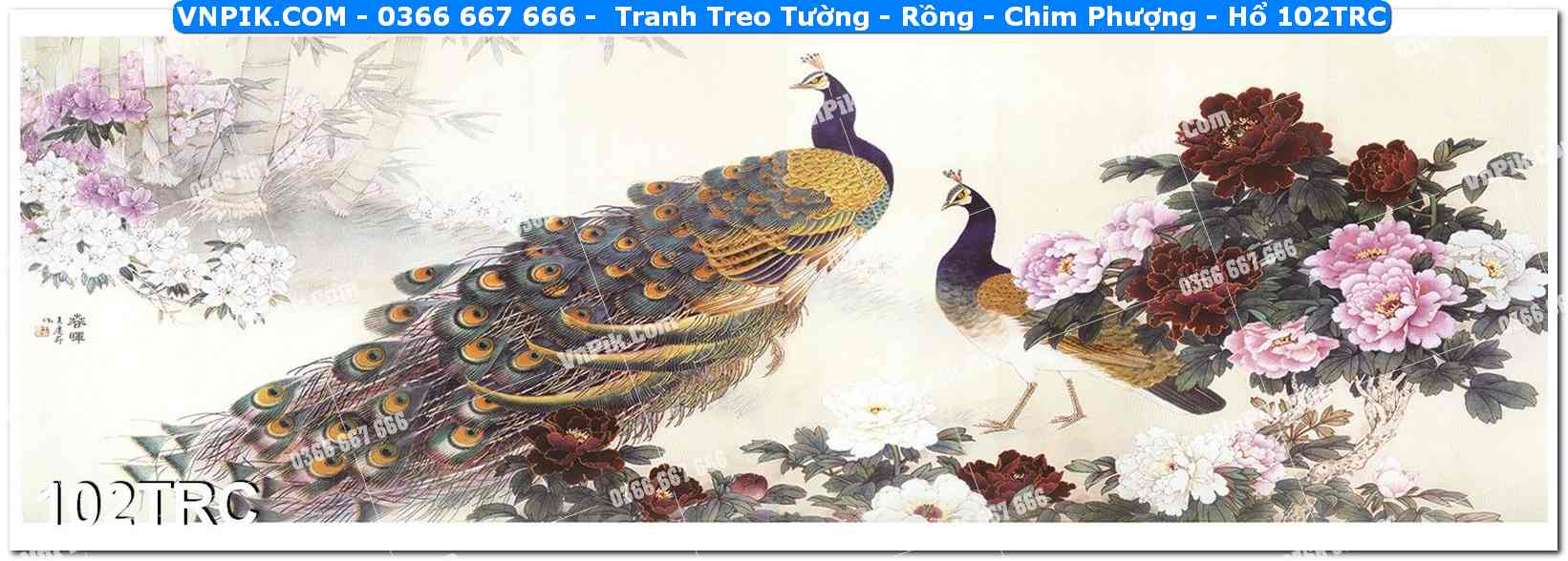 Tranh Treo Tường – Rồng – Chim Phượng – Hổ 102TRC