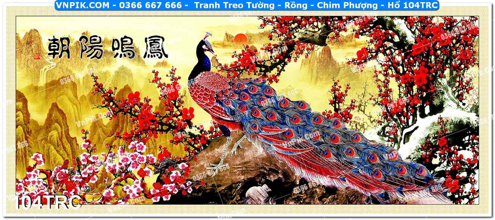 Tranh Treo Tường – Rồng – Chim Phượng – Hổ 104TRC