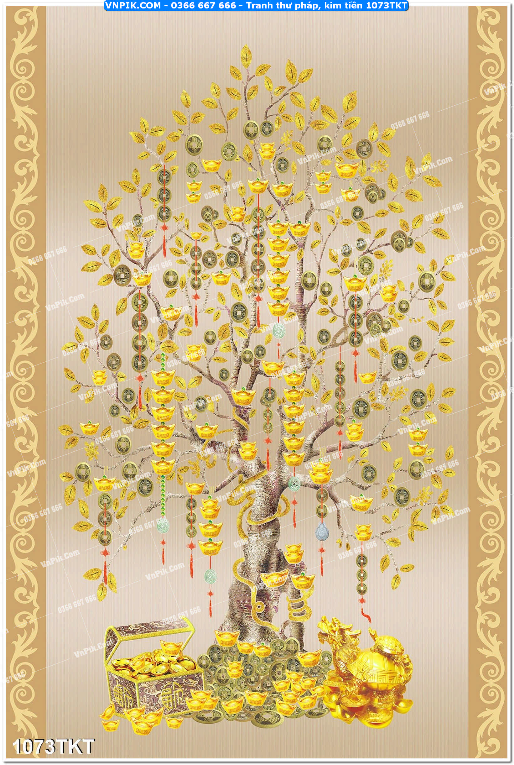 Tranh Thư Pháp – Kim Tiền 1073TKT