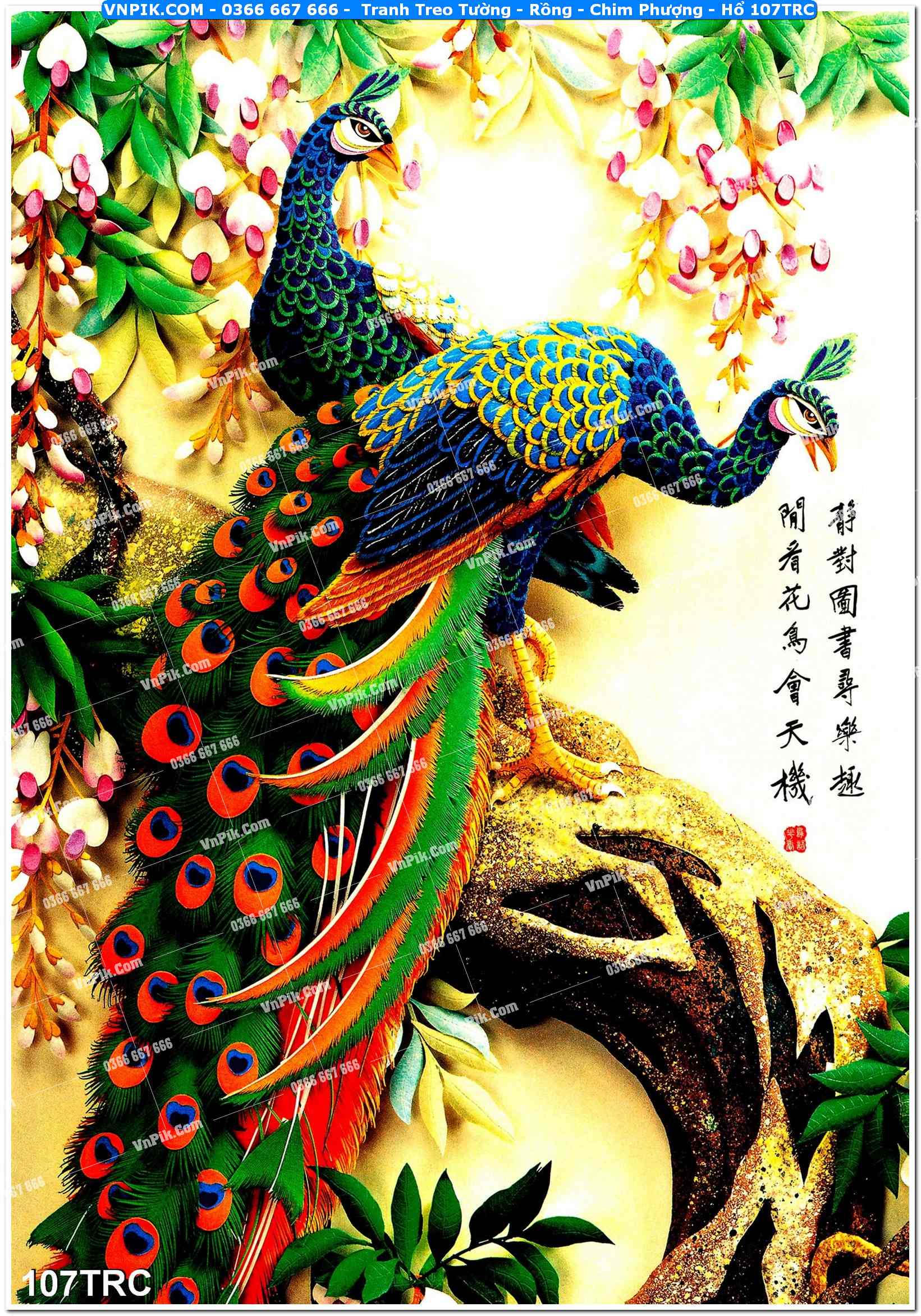 Tranh Treo Tường – Rồng – Chim Phượng – Hổ 107TRC