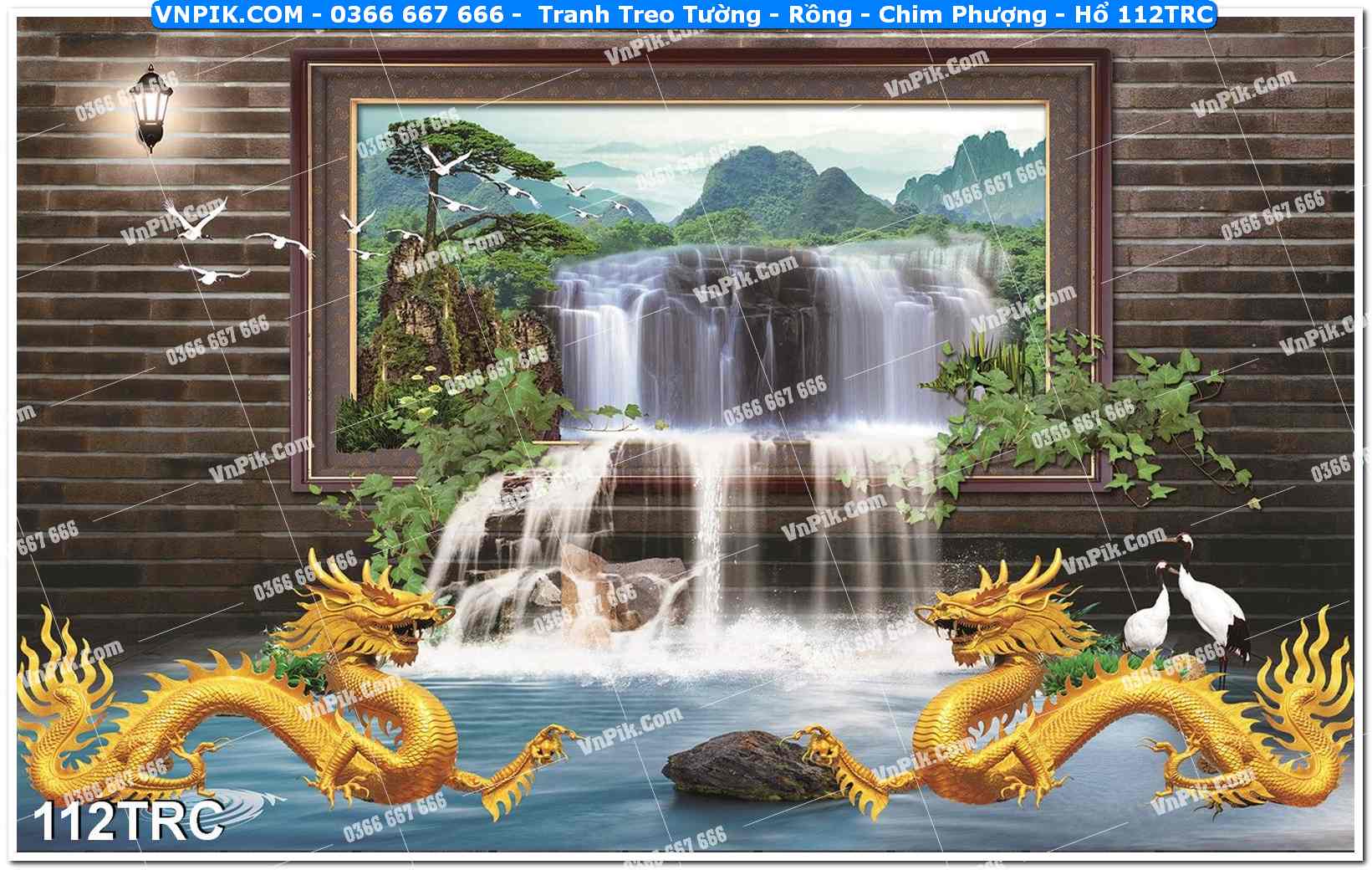 Tranh Treo Tường – Rồng – Chim Phượng – Hổ 112TRC