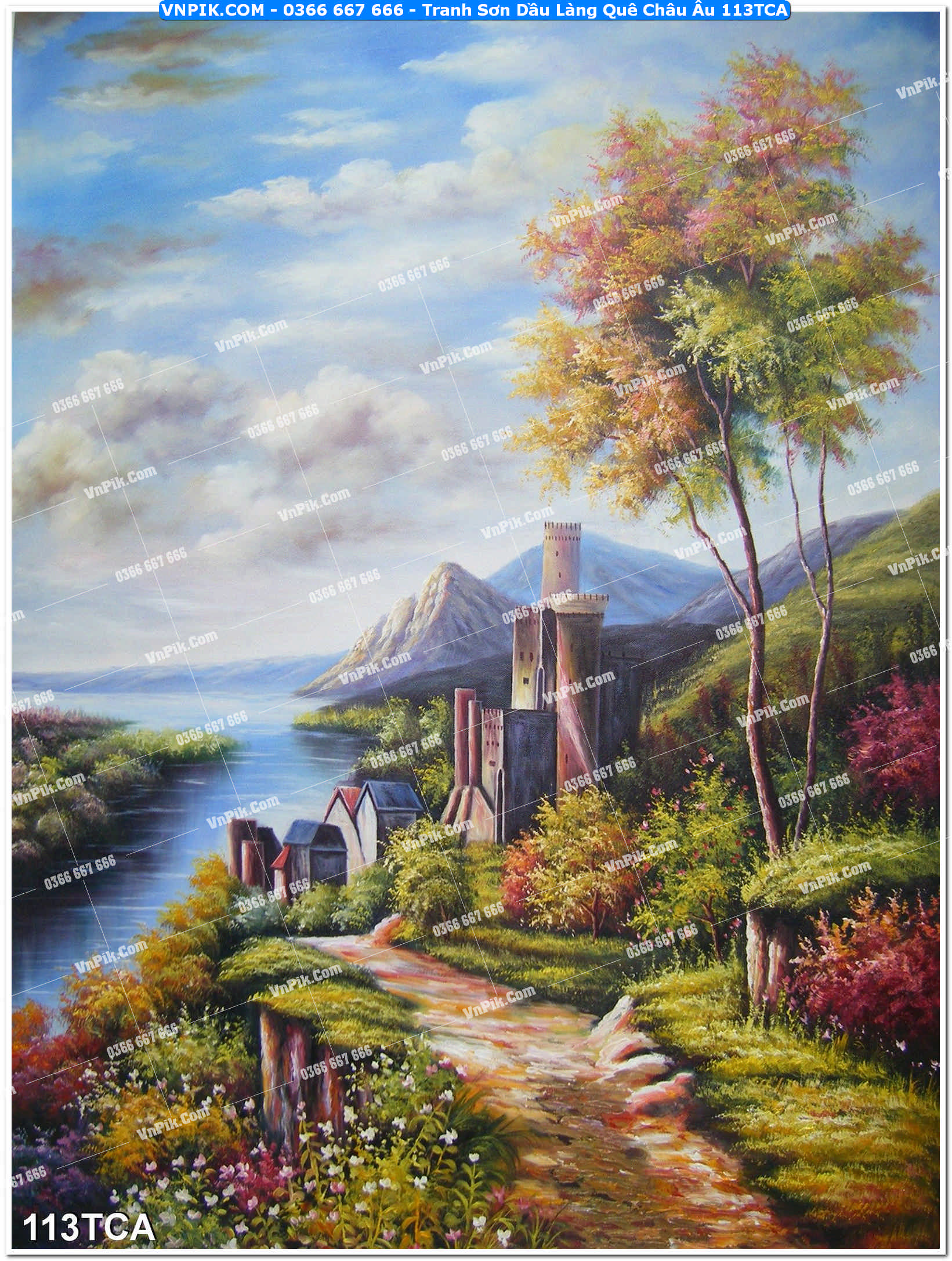 Tranh Sơn Dầu Làng Quê Châu Âu (113TCA)
