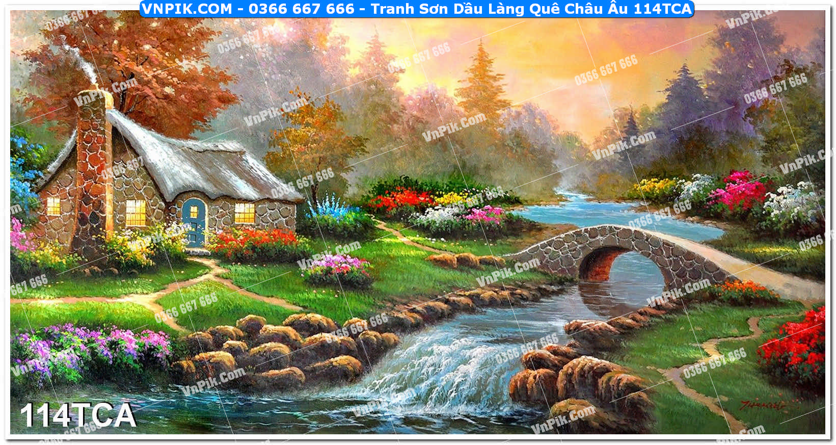 Tranh Sơn Dầu Làng Quê Châu Âu (114TCA)