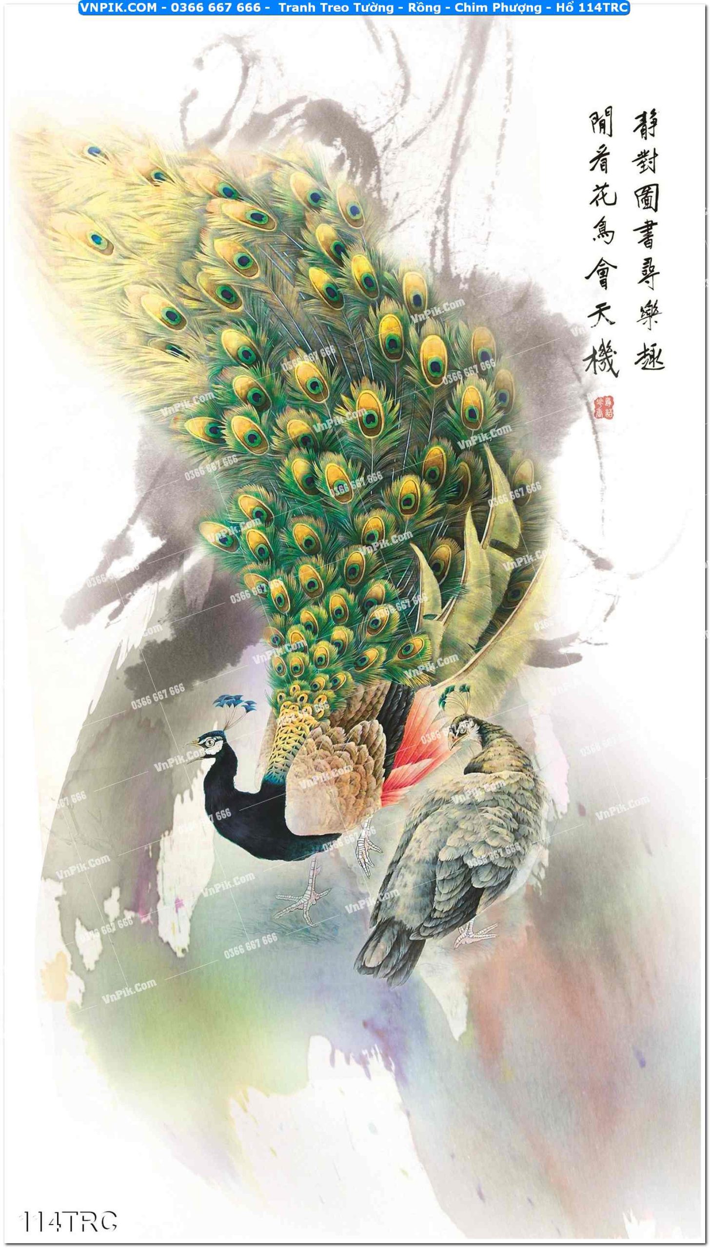 Tranh Treo Tường – Rồng – Chim Phượng – Hổ 114TRC