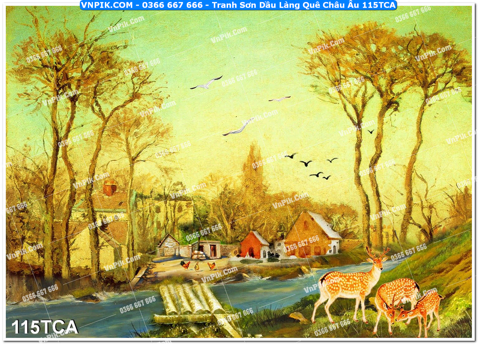 Tranh Sơn Dầu Làng Quê Châu Âu (115TCA)