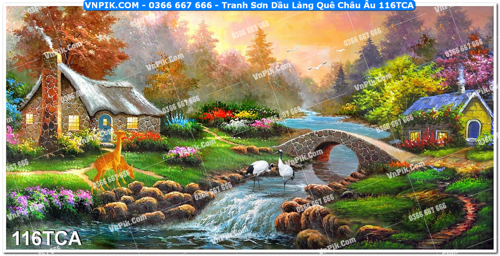 Tranh Sơn Dầu Làng Quê Châu Âu (116TCA)