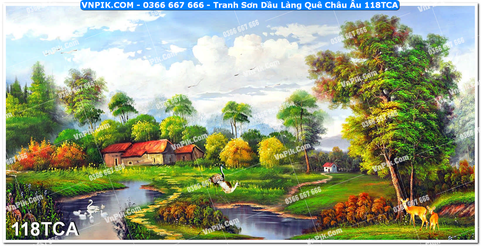 Tranh Sơn Dầu Làng Quê Châu Âu (118TCA)