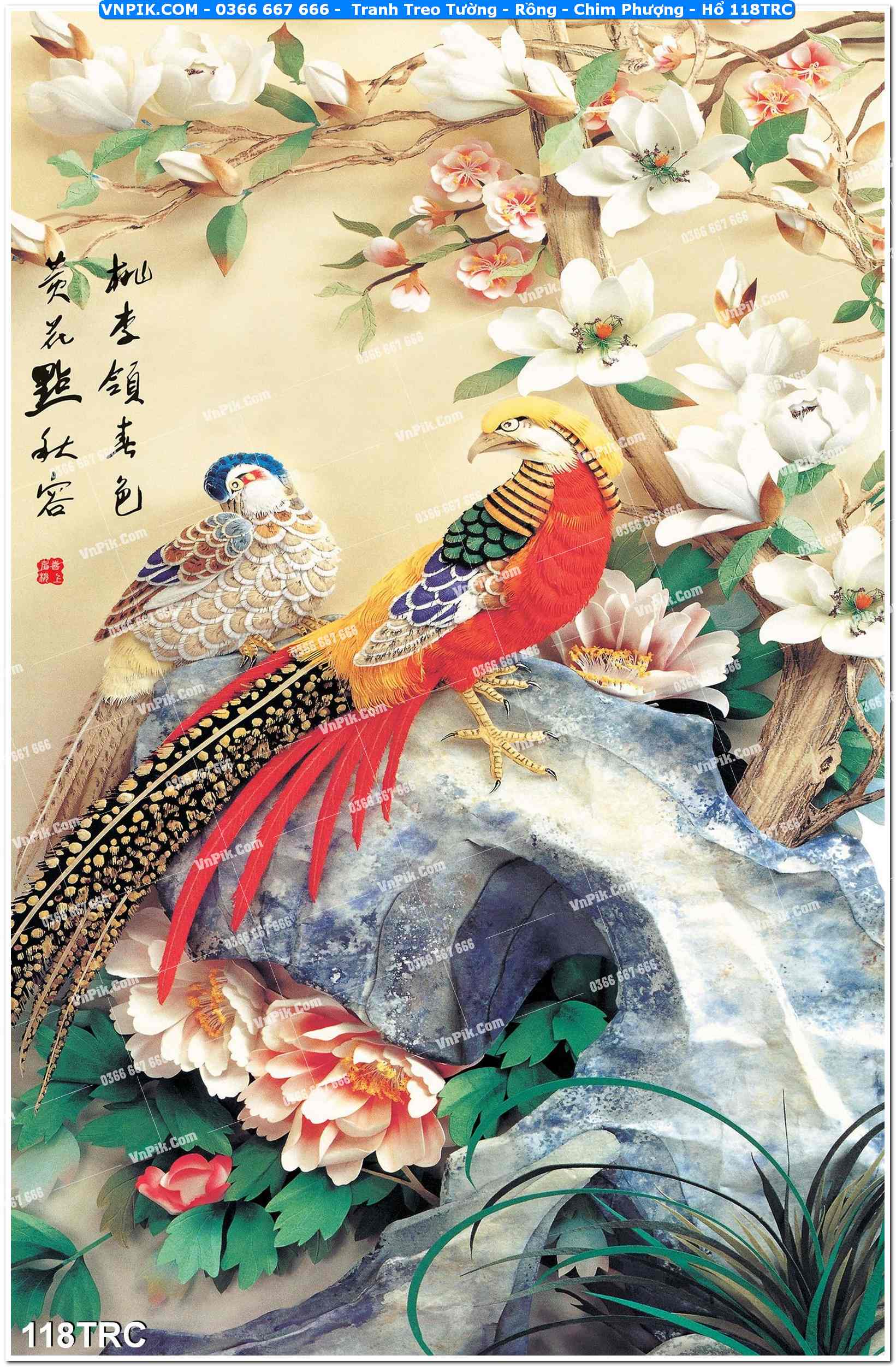 Tranh Treo Tường – Rồng – Chim Phượng – Hổ 118TRC