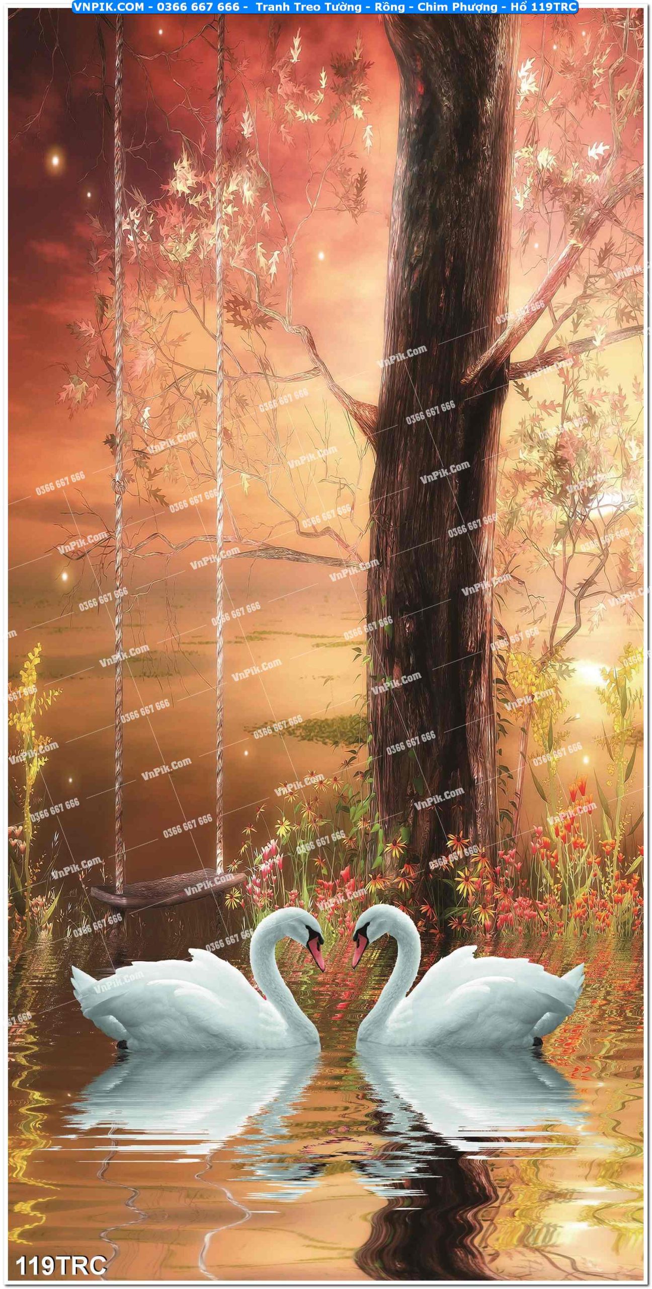 Tranh Treo Tường – Rồng – Chim Phượng – Hổ 119TRC