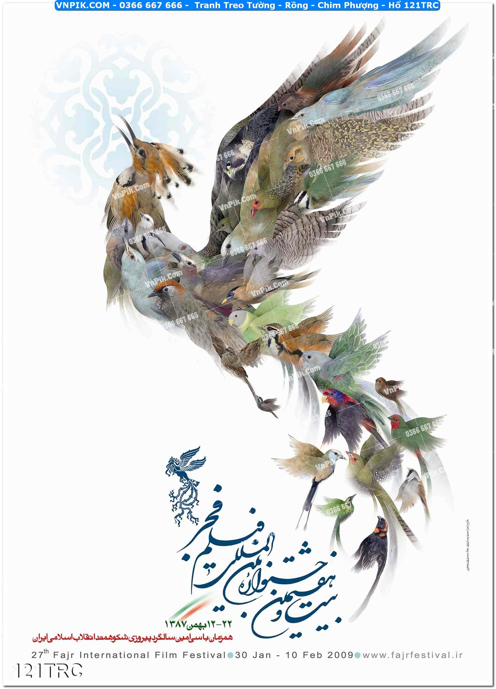 Tranh Treo Tường – Rồng – Chim Phượng – Hổ 121TRC