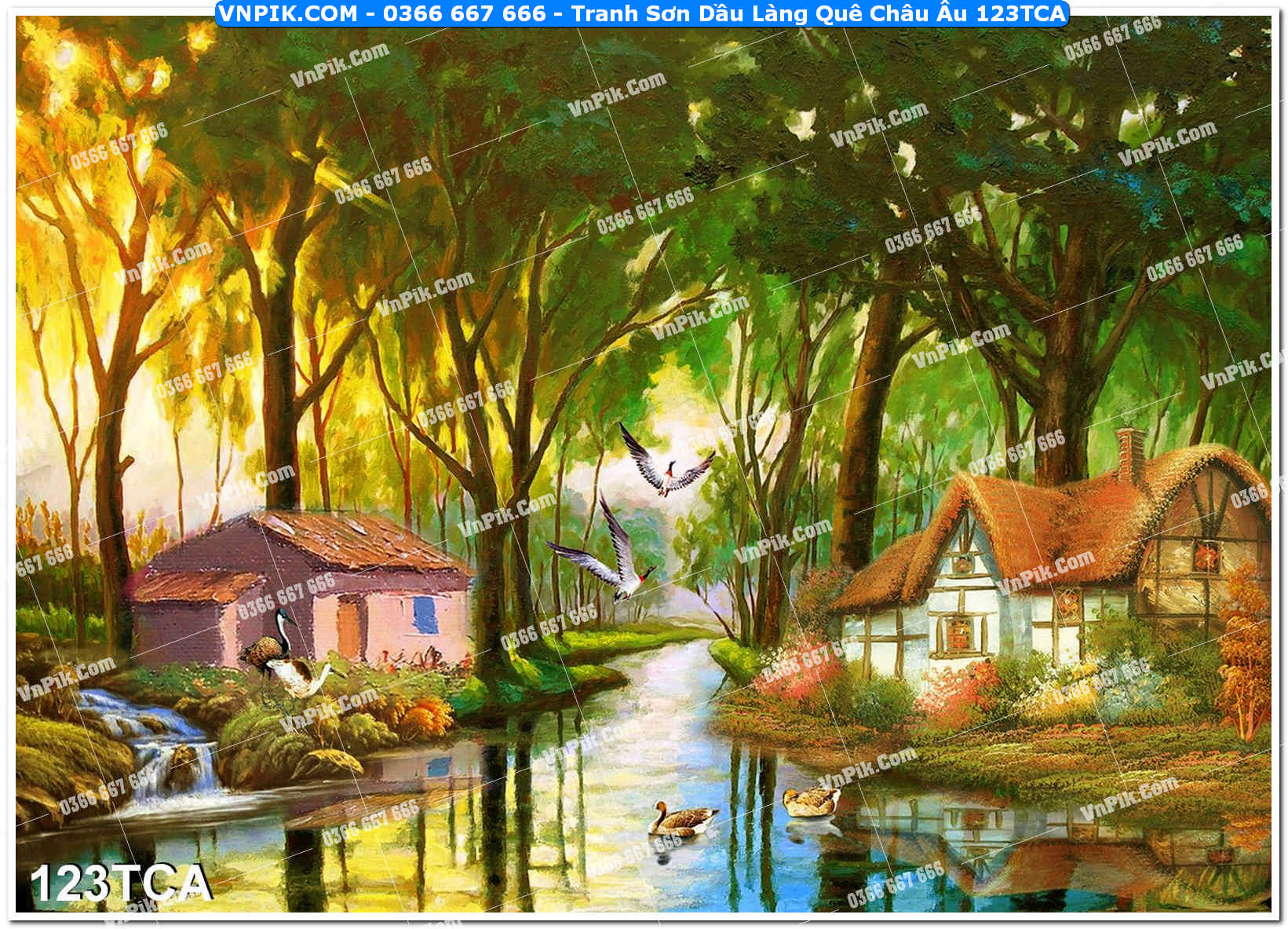 Tranh Sơn Dầu Làng Quê Châu Âu (123TCA)