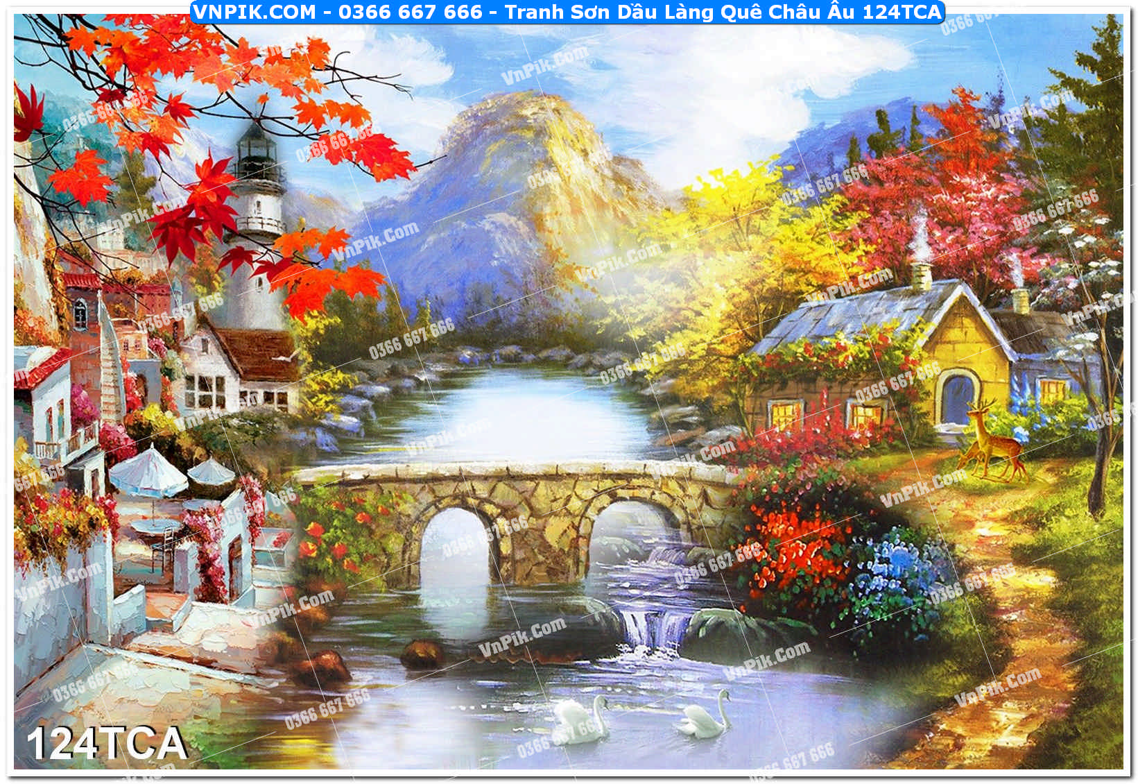 Tranh Sơn Dầu Làng Quê Châu Âu (124TCA)