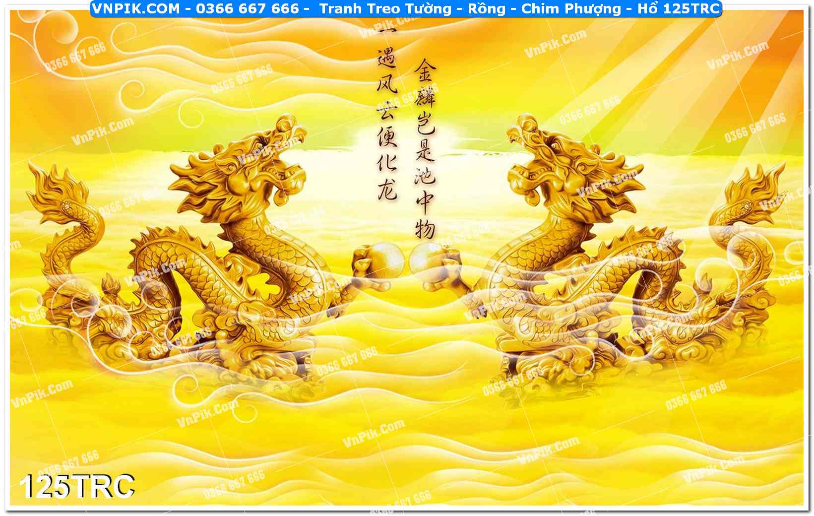 Tranh Treo Tường – Rồng – Chim Phượng – Hổ 125TRC