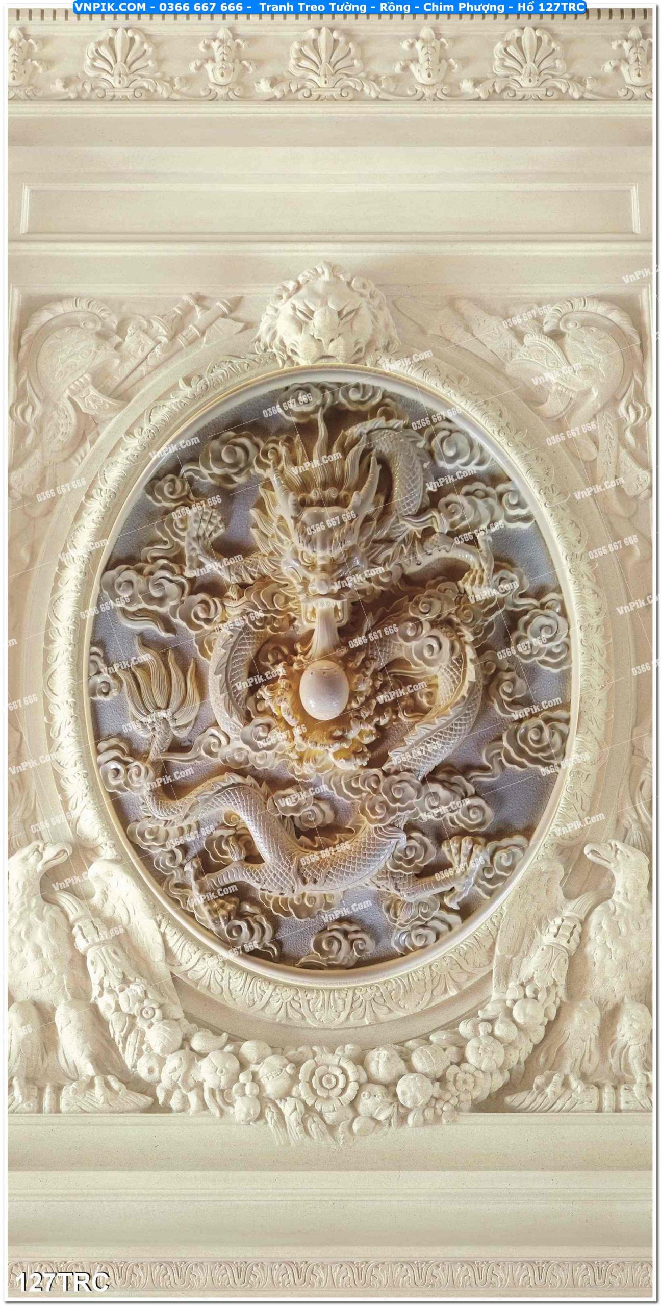 Tranh Treo Tường – Rồng – Chim Phượng – Hổ 127TRC