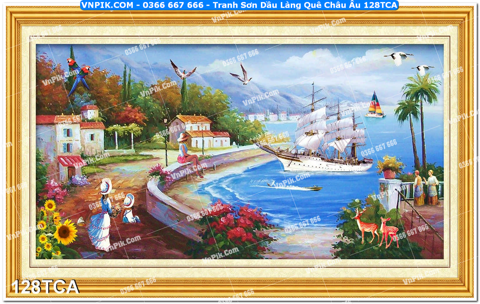 Tranh Sơn Dầu Làng Quê Châu Âu (128TCA)