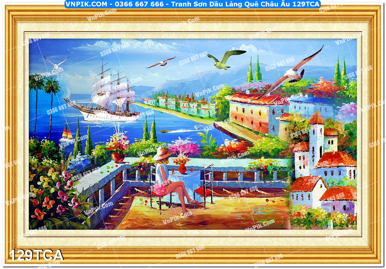 Tranh Sơn Dầu Làng Quê Châu Âu (129TCA)