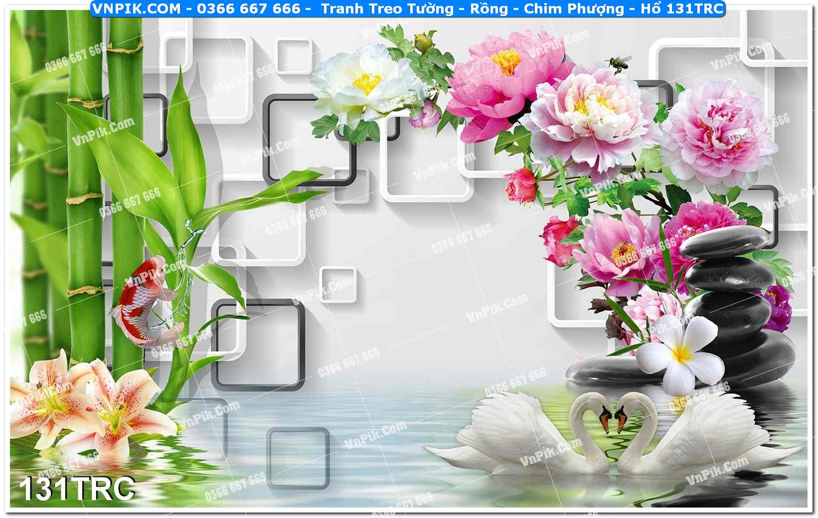 Tranh Treo Tường – Rồng – Chim Phượng – Hổ 131TRC