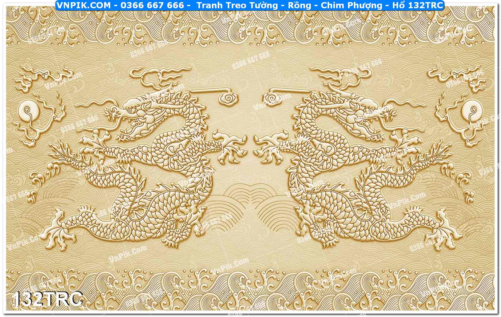 Tranh Treo Tường – Rồng – Chim Phượng – Hổ 132TRC