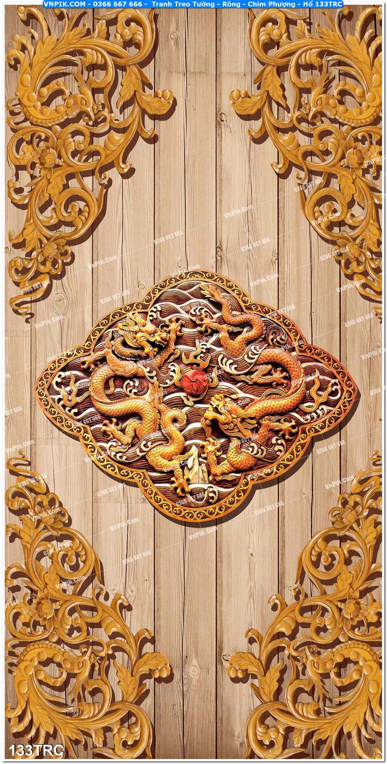 Tranh Treo Tường – Rồng – Chim Phượng – Hổ 133TRC