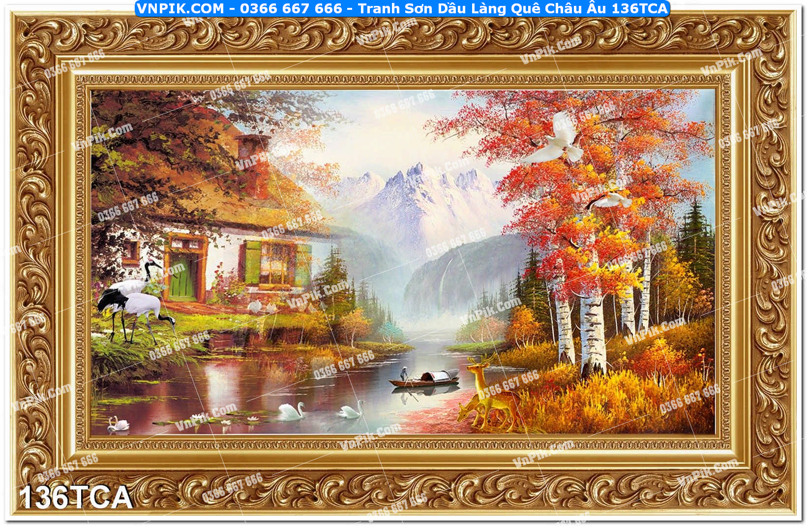 Tranh Sơn Dầu Làng Quê Châu Âu (136TCA)
