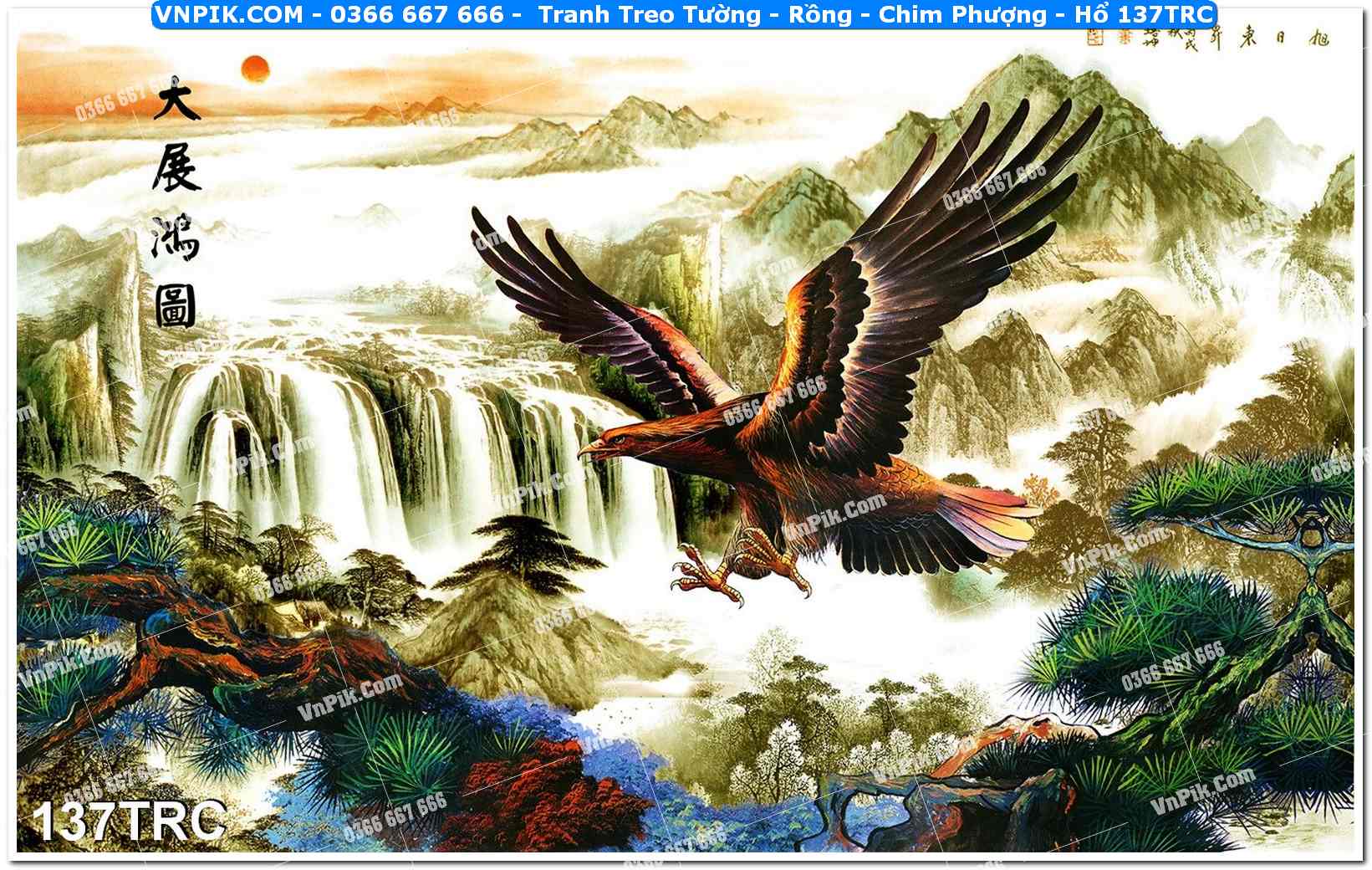 Tranh Treo Tường – Rồng – Chim Phượng – Hổ 137TRC