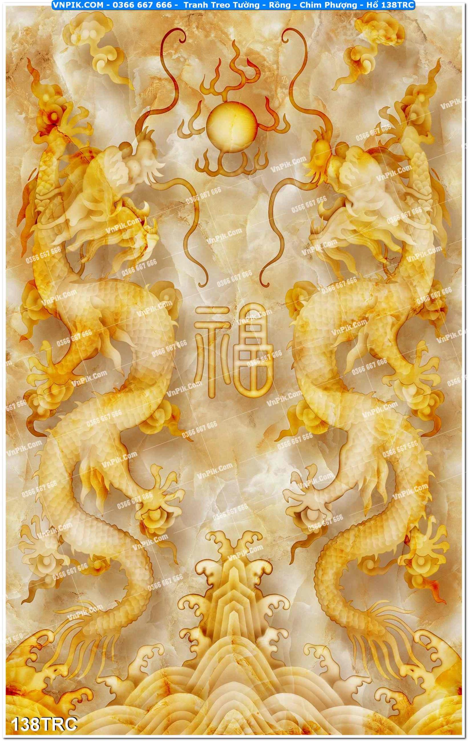 Tranh Treo Tường – Rồng – Chim Phượng – Hổ 138TRC