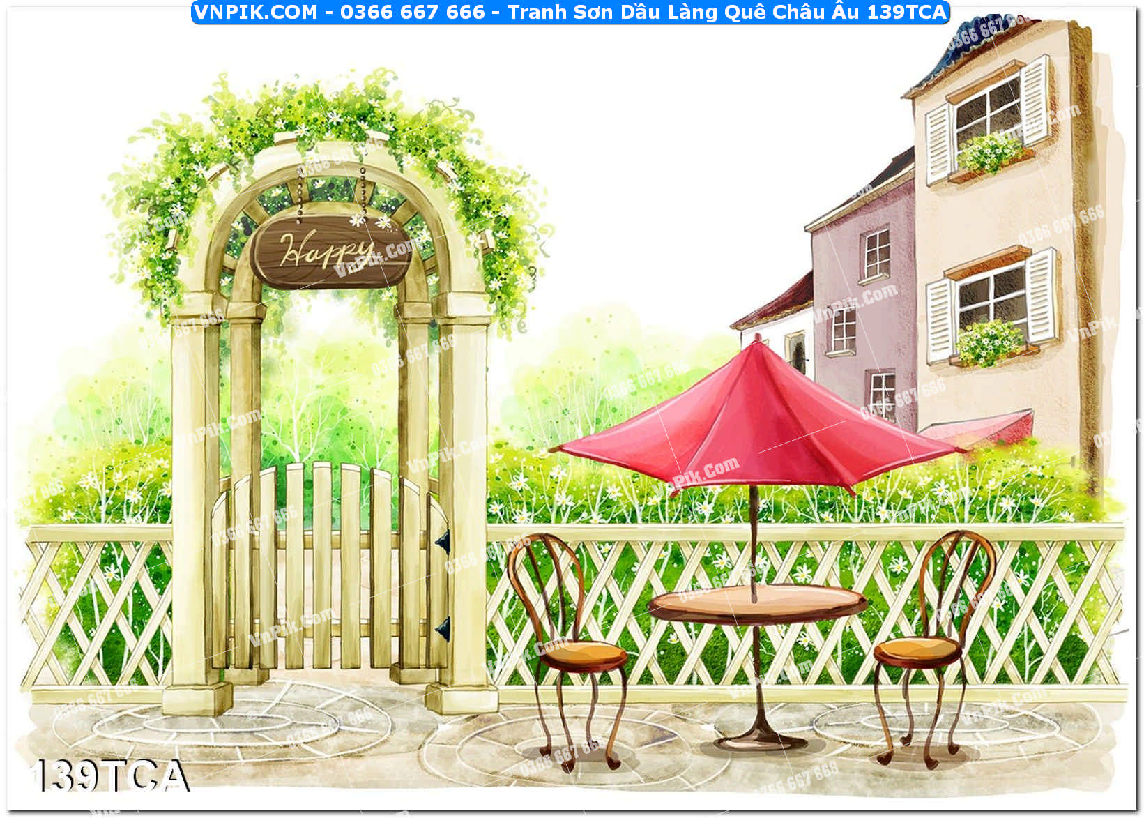 Tranh Sơn Dầu Làng Quê Châu Âu (139TCA)