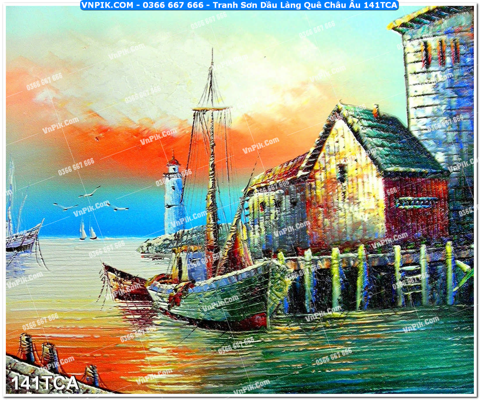 Tranh Sơn Dầu Làng Quê Châu Âu (141TCA)