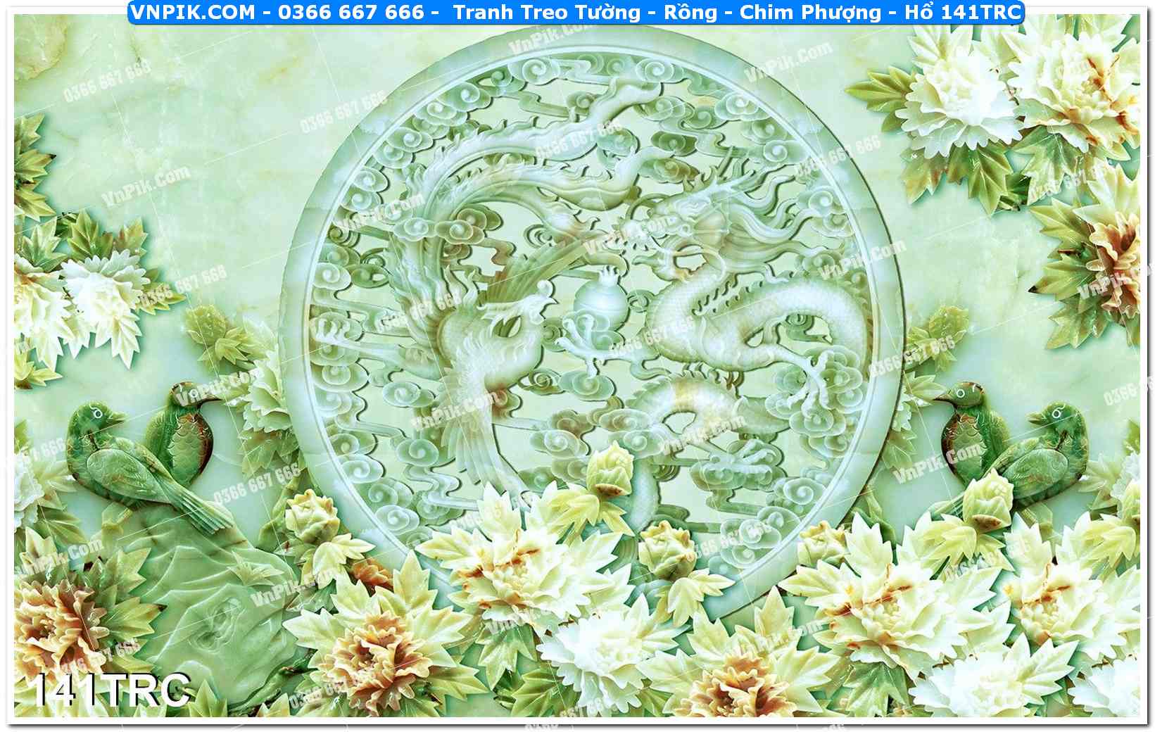 Tranh Treo Tường – Rồng – Chim Phượng – Hổ 141TRC