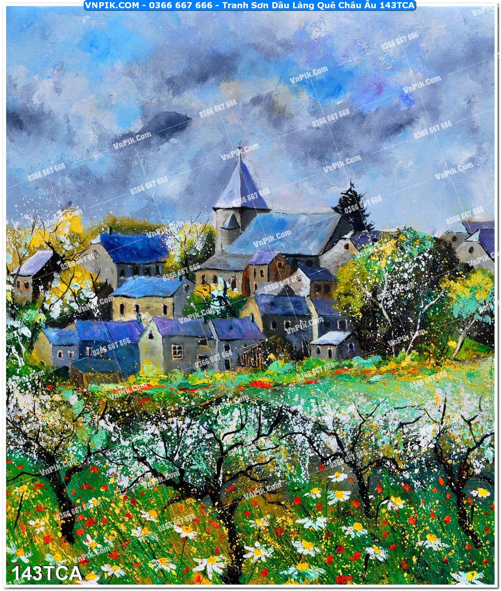 Tranh Sơn Dầu Làng Quê Châu Âu (143TCA)