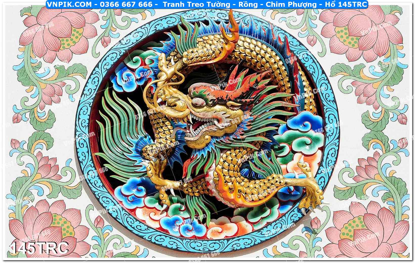 Tranh Treo Tường – Rồng – Chim Phượng – Hổ 145TRC