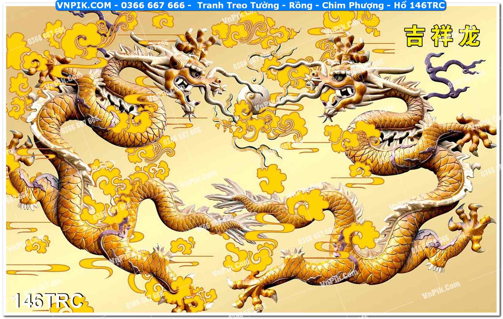 Tranh Treo Tường – Rồng – Chim Phượng – Hổ 146TRC