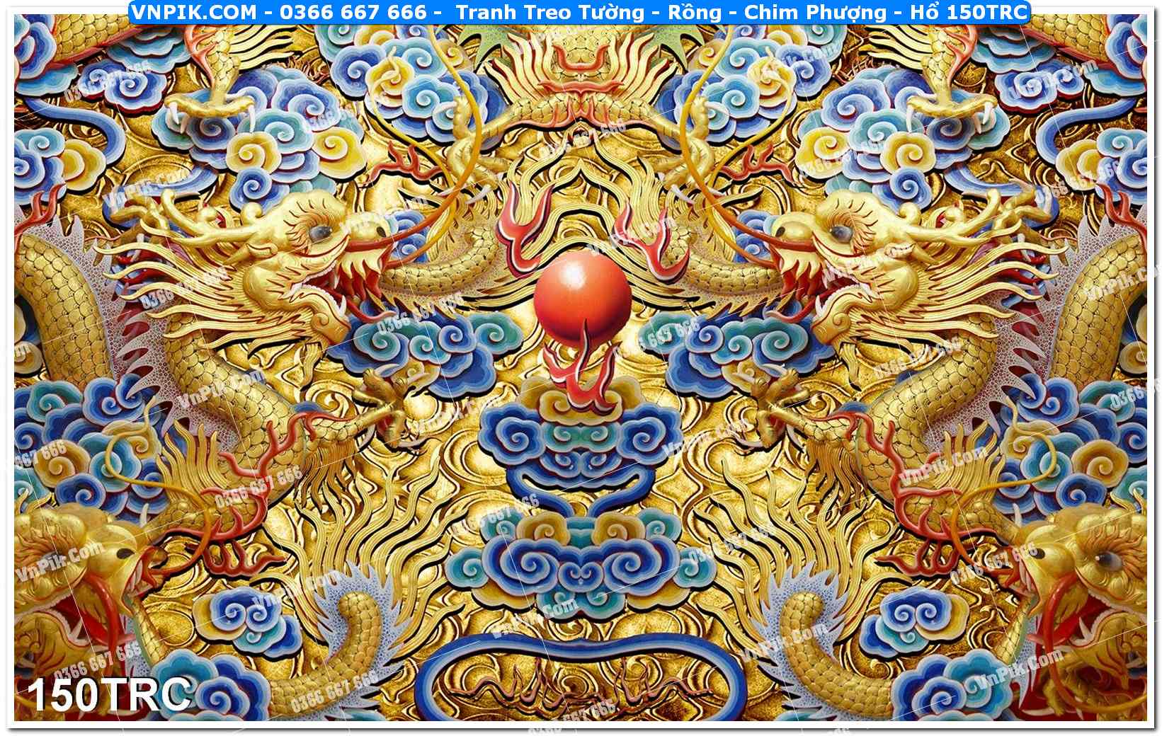 Tranh Treo Tường – Rồng – Chim Phượng – Hổ 150TRC