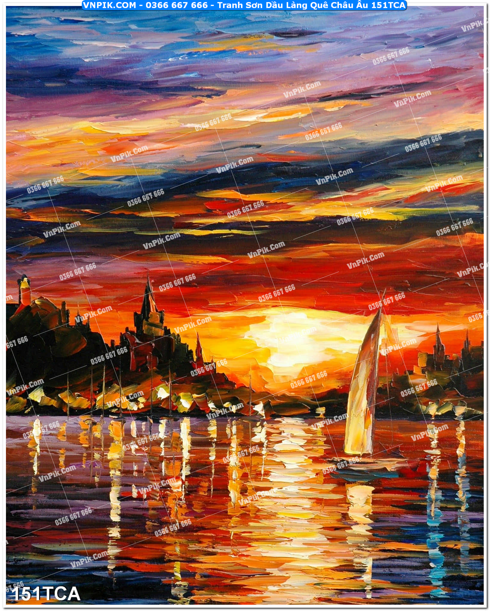 Tranh Sơn Dầu Làng Quê Châu Âu (151TCA)